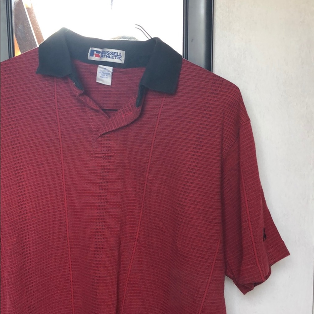 Vintage Russell Athletic Polo Red and Black